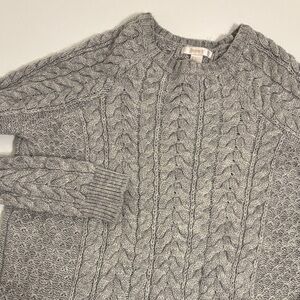 Alpaca Blend Cable Knit Sweater - L